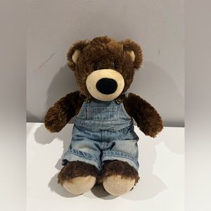 14" Brown BUILD-A-BEAR Workshop  Plush Stuffed Teddy Bear With Overalls 09/2010
